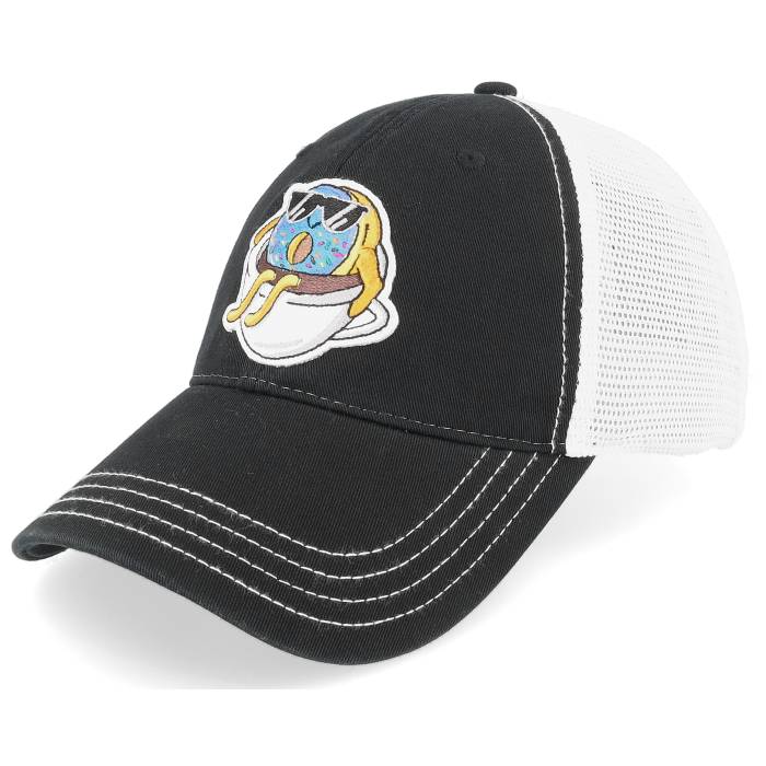 Abducted 【 Doughnut In Coffe Cup Patch Black/White Dad Cap Men Black 】 キャップ 帽子 メンズ 黒色 ブラック|スニケス
