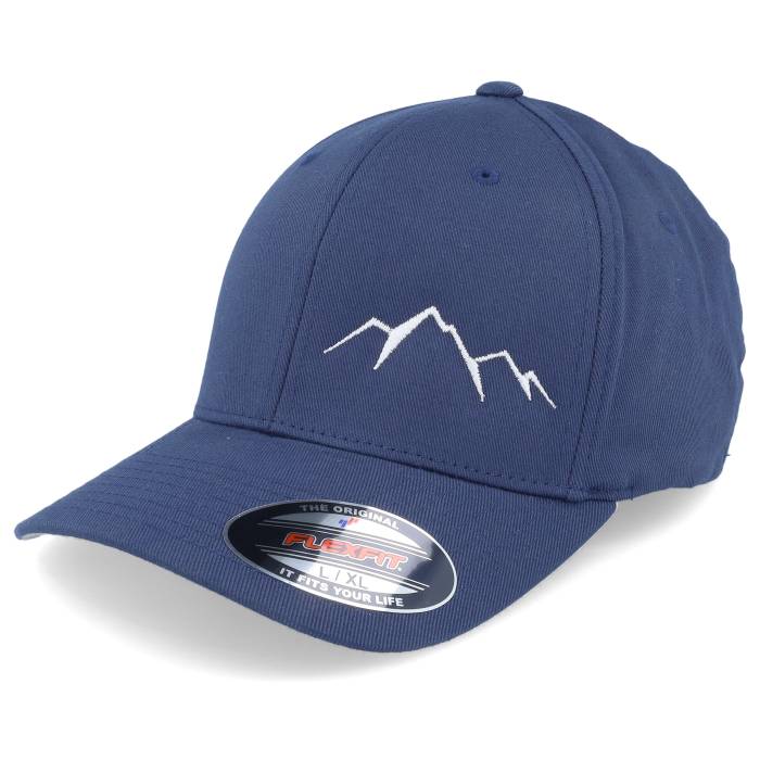 Wild Spirit 【 Small Mountain White/Navy Flexfit Men Blue 】 メンズ 青色 ブルー