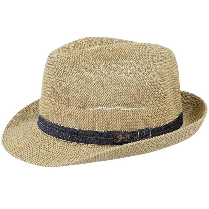 【★百貨店SALE★6/11真夜中2時迄】Seeberger 【 Elliott Natural Trilby Straw Hat Men Beige 】 自然的 メンズ ベージュ