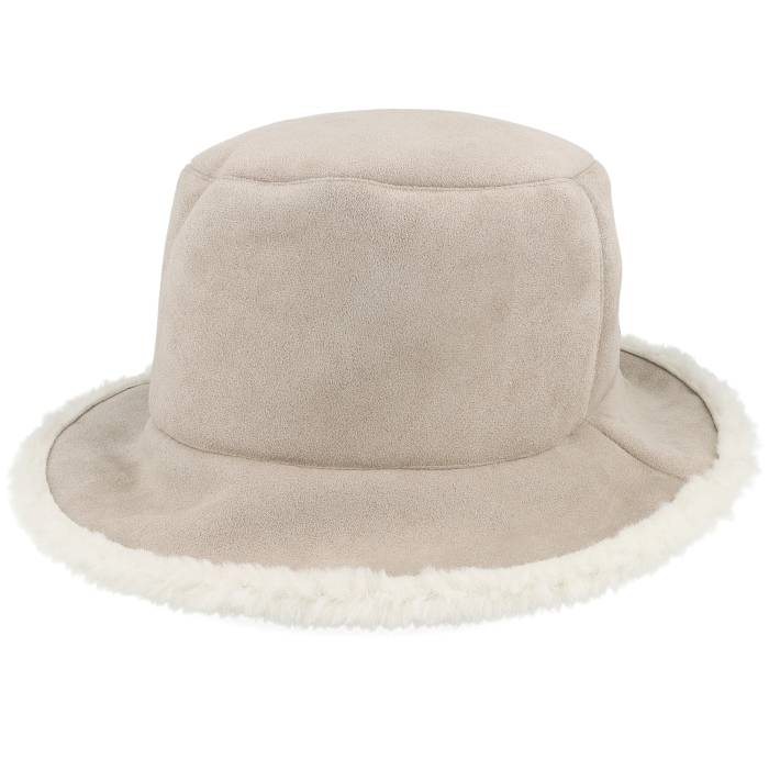 Seeberger 【 Faux Fur Hat Smoke Grey/Off-White Bucket Women Beige 】 レディース ベージュ