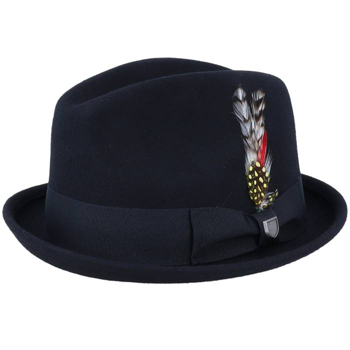 【★百貨店SALE★6/11真夜中2時迄】ブリクス米トン Brixton 【 Gain Black Fedora Men Black 】 黒いこと 黒いこと メンズ 黒いこと 黒いこと