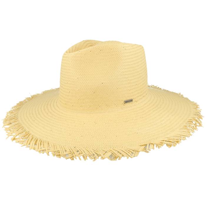 【★百貨店SALE★6/11十二時2時迄】ブリクス英トン Brixton 【 Jo Frayed Fedora Honey Straw Hat Men Beige 】 お前さん メンズ ベージュ