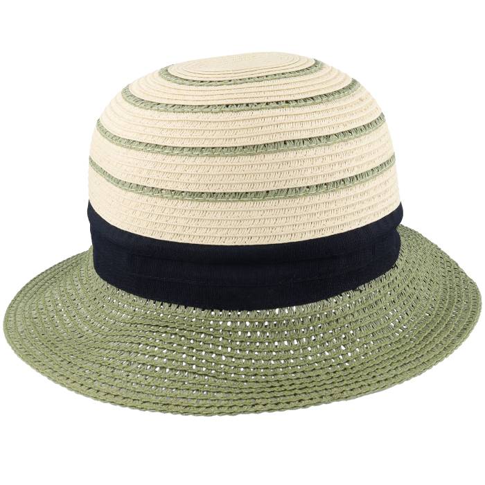 Seeberger 【 Paperbraid Mix Cloche Linen/Grass Green Straw Hat Women Green / Beige 】 green 緑・緑であること レディース green 緑・緑であること ベージュ