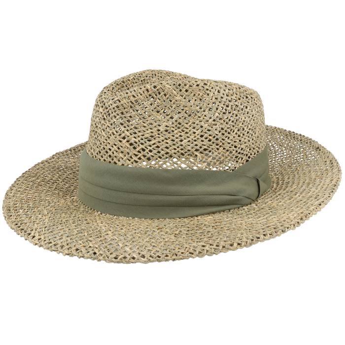 Seeberger 【 Seegras Natur/Khaki Straw Fedora Women Beige 】 レディース ベージュ