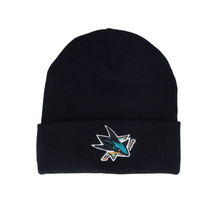 アメリカンニードル American Needle 【 San Jose Sharks Terrain Knit Solid Black Cuff Men Black 】 シャークス ニット ソリッド 黒色 ブラック メンズ 黒色 ブラック｜スニケス