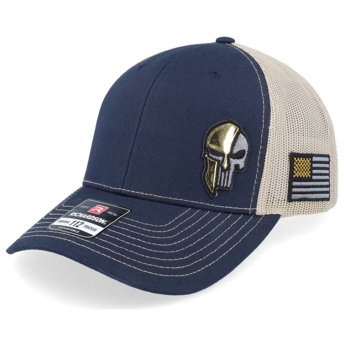 Army Head 【 Army Skull Usa Gold Patch Navy/Khaki Trucker Men Blue 】 アーミー ゴールド トラッカー メンズ 青色 ブルー 15,257円