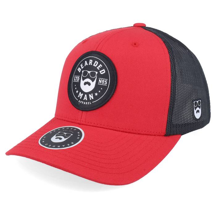 Bearded Man 【 Beard Logo R Red/Black Trucker Men Red 】 ロゴ トラッカー メンズ Red 赤・レッド|スニケス