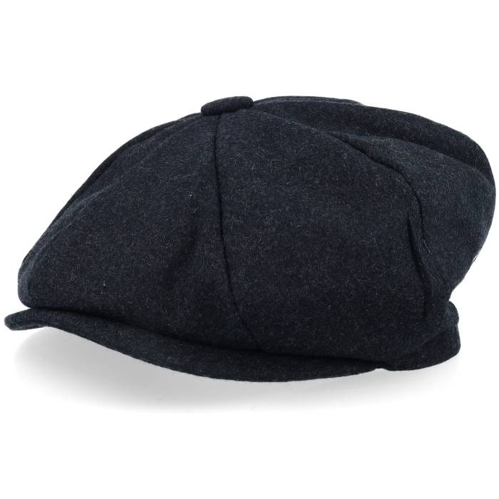 Bearded Man 【 Bm Logo Sunset Marl Melton Wool Baker Boy Flat Cap Men Black 】 ロゴ キャップ 帽子 メンズ 黒色 ブラック