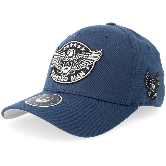Bearded Man 【 Eagle Logo Wooly Combed Navy Flexfit Men Blue 】 ロゴ 紺色 ネイビー メンズ 青色 ブルー｜スニケス