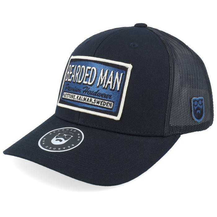 Bearded Man 【 Logo Off White/Blue Black Trucker Men Black 】 ロゴ 黒色 ブラック トラッカー メンズ 黒色 ブラック
