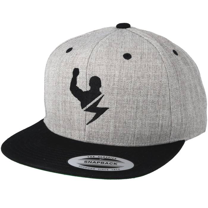 Berzerk 【 Strong Bolt Heather Grey/Black Snapback Men Grey 】 ボルト heather ヘザー Snapback スナップバック バッグ メンズ 灰色 グレー｜スニケス