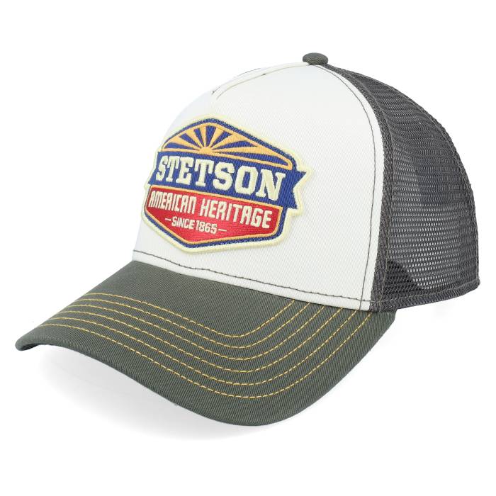 ステットソン Stetson 【 Big Size Sun White/Olive A-Frame Trucker Men White / Green 】 トラッカー メンズ 白色 ホワイト green 緑・グリーン|スニケス