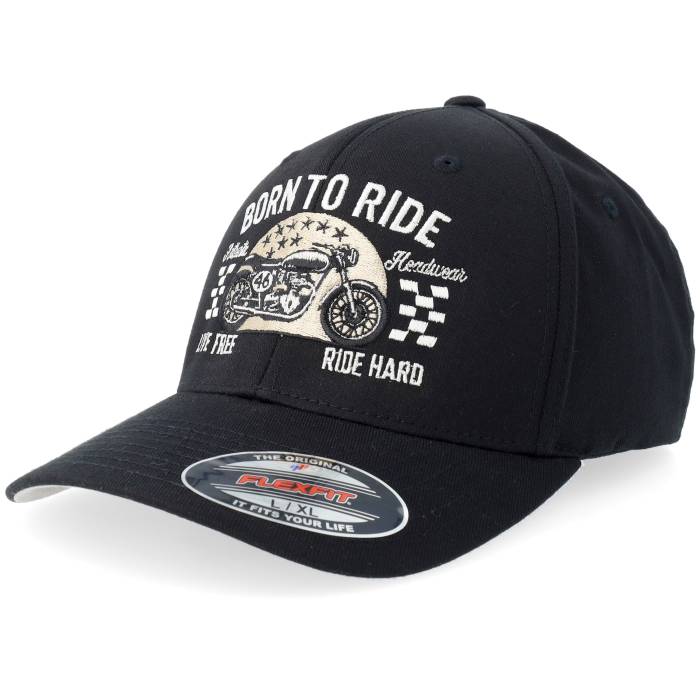 Born To Ride 【 Live Free Ride Hard Biker Black Flexfit Men Black 】 フリー 黒色 ブラック メンズ 黒色 ブラック