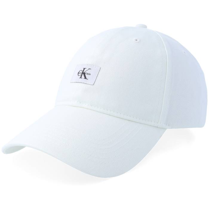 カルバンクライン Calvin Klein 【 Monologo Woven Patch Bb Cap Bright White Dad Cap Men White 】 Woven ウーブン 旗がしら かぶり笠 白いこと 白いこと メンズ 白いこと 白いこと
