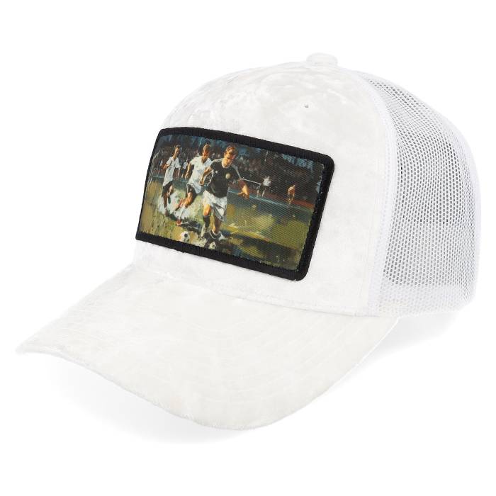 Calza Pennello 【 Playing Football Velvet White A-Frame Trucker Men White 】 フットボール 白色 ホワイト トラッカー メンズ 白色 ホワイト