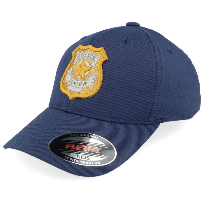 Kiddo Cap 【 Kids 3D Police Badge Junior Navy Flexfit Kids Blue 】 紺色 ネイビー ジュニア キッズ 青色 ブルー