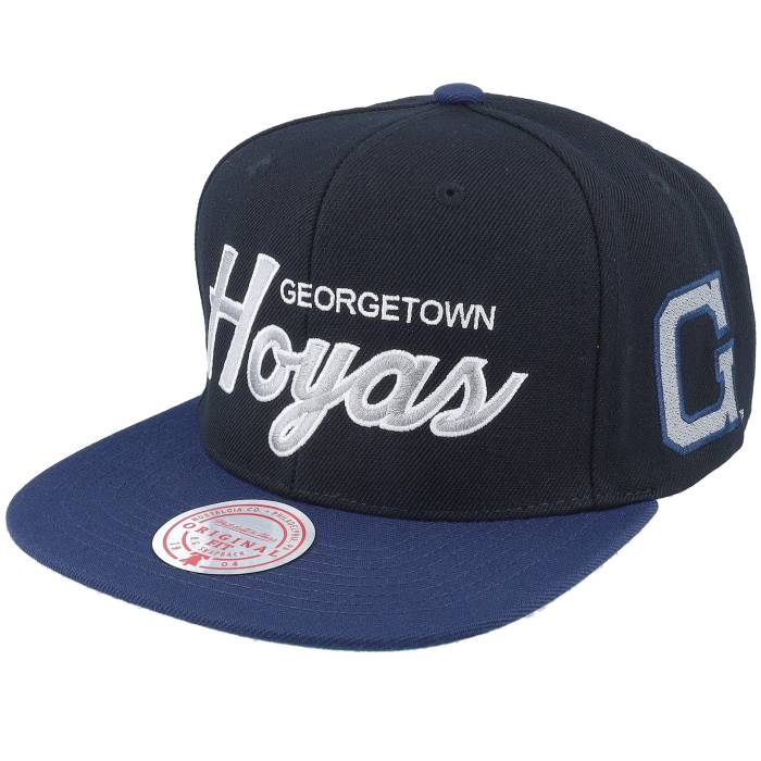 ミッチェル&ネス Mitchell & Ness 【 Georgetown Hoyas Team Script 2.0 Black Snapback Men Black 】 ジョージタウン ホヤス Team チーム スクリプト 黒色 ブラック Snapback スナップバック バッグ メンズ 黒色 ブラッ|スニケス