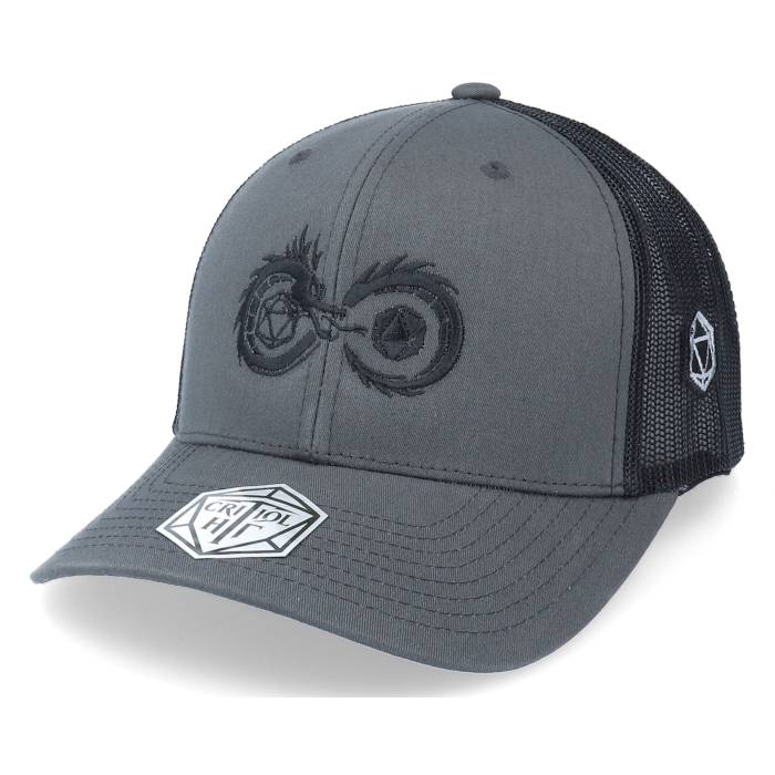 Critiql Hit 【 Infinity Dragon Dice Charcoal Grey/Black Trucker Men Grey 】 ドラゴン チャコール トラッカー メンズ 灰色 グレー