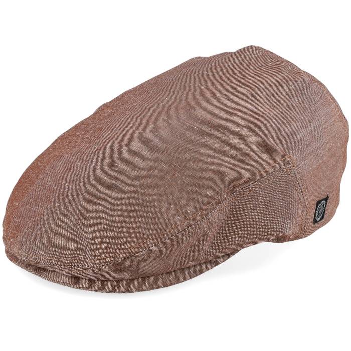 Cth Ericson 【 Edward Linen Chambray Chestnut Flat Cap Men Brown 】 キャップ 帽子 メンズ 茶色 ブラウン|スニケス