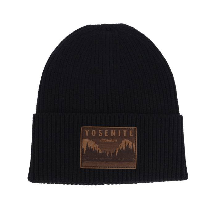 Wild Spirit 【 Yosemite Adventure Brown Patch Black Oversized Beanie Men Black 】 茶色 ブラウン 黒色 ブラック キャップ 帽子 メンズ 黒色 ブラック｜スニケス