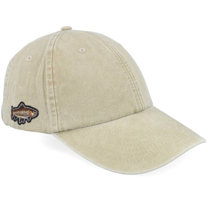 Skillfish 【 Tiny Brown Trout Vintage Washed Stone Dad Cap Men Beige 】 茶色 ブラウン vintage ビンテージ・ヴィンテージ キャップ 帽子 メンズ ベージュ|スニケス