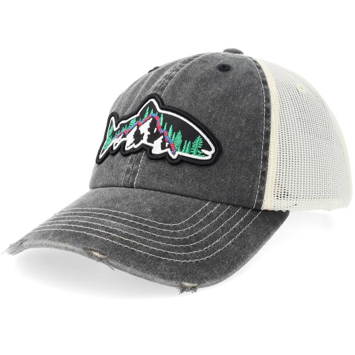 Skillfish 【 Trount Mountain 3D Distressed Black/Stone Pigment Unconstructed Trucker Men Black 】 トラッカー メンズ 黒色 ブラック|スニケス
