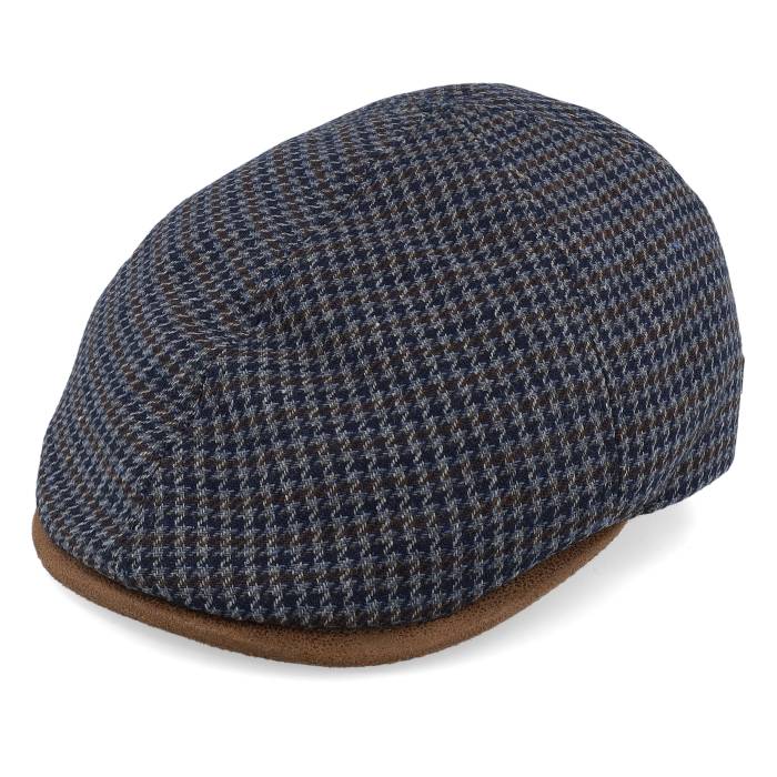 Mjm Hats 【 Broker 32 Wool Mix Blue Check Flat Cap Men Blue 】 青色 ブルー キャップ 帽子 メンズ 青色 ブルー