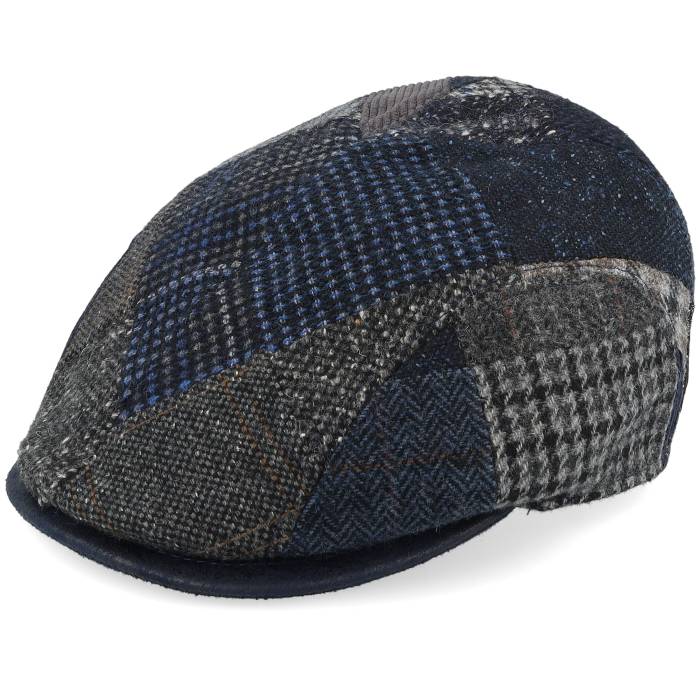 【★百貨店SALE★6/11真夜中2時迄】Mjm Hats 【 Smart Xtra 42 Wool Mix Blue Patch Flat Cap Men Blue 】 青碧 青碧 旗がしら かぶり笠 メンズ 青碧 青碧