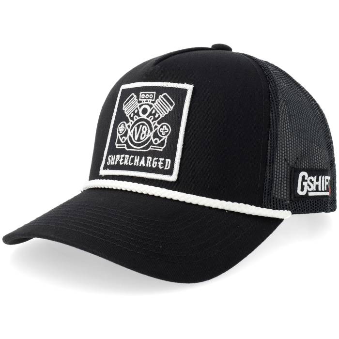 Gearshift 【 Supercharged V8 Patch Rope Black/White A-Frame Trucker Men Black 】 トラッカー メンズ 黒色 ブラック|スニケス
