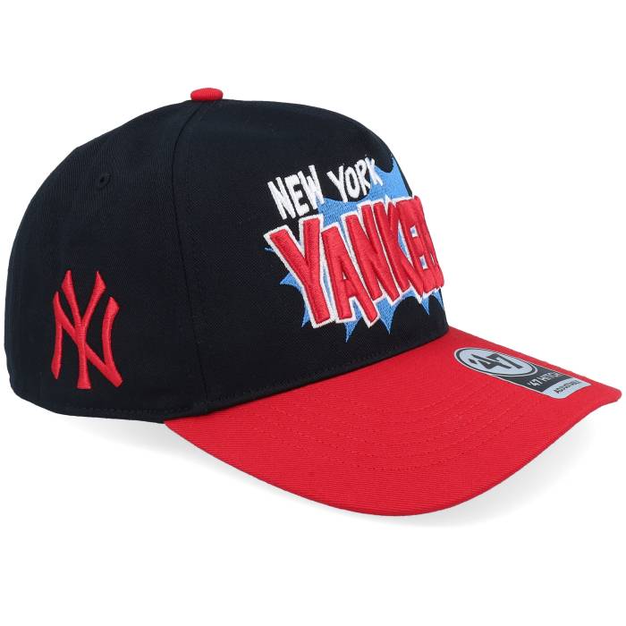 フォーティーセブンブランド 47 Brand 【 New York Yankees Mlb Pop 47 Hitch Cap Black/Red A-Frame Adjustable Men Black 】 ヤンキース 旗がしら かぶり笠 メンズ 黒いこと 黒いこと