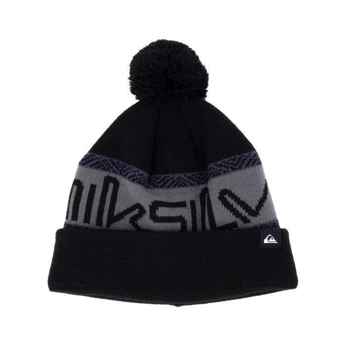 クイックシルバー Quiksilver 【 Kids Summit Beanie True Black Beanie Pom Kids Black 】 キャップ 帽子 黒色 ブラック ジュニア キッズ 黒色 ブラック|スニケス