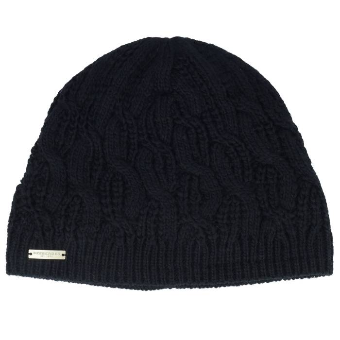 【★百貨店SALE★6/11夜夜中2時迄】Seeberger 【 Knit Black Beanie Women 】 編み物 黒いこと 黒いこと 旗がしら かぶり笠 レディース