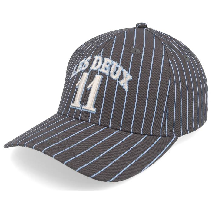 Les Deux 【 Blake W Pinstripe Baseball Cap Raven Grey Adjustable Men Grey 】 ブレイク ベースボール キャップ 帽子 灰色 グレー メンズ 灰色 グレー