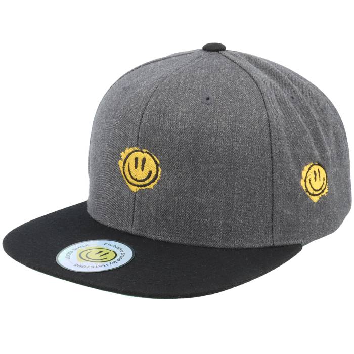 Lucid Smile 【 Trippy Smiley Charcoal/Black Snapback Men Grey 】 Snapback スナップバック バッグ メンズ 灰色 グレー|スニケス