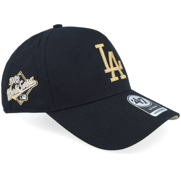 フォーティーセブンブランド 47 Brand 【 Los Angeles Dodgers Lad Sure Shot Tt Cotton Mvp Dt Black/Gold Dad Cap Men Black 】 ドジャース 旗がしら かぶり笠 メンズ 黒いこと 黒いこと