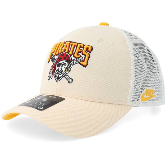 Nike Mlb 【 Pittsburgh Pirates Dri-Fit Rise Natural/Sundown/White Trucker Men Beige 】 ピッツバーグ パイレーツ団 素っ気ない相応う ライズ トラッカー メンズ ベージュ