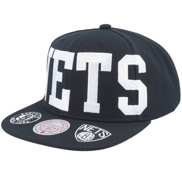 ミッチェル\u0026ネス Mitchell \u0026 Ness 【 Brooklyn Nets Big Text 1 Black Snapback Men Black 】 ブルックリン ネッツ 黒いこと 黒いこと Snapback スナップバック 御徒面子 メンズ 黒いこと 黒いこと