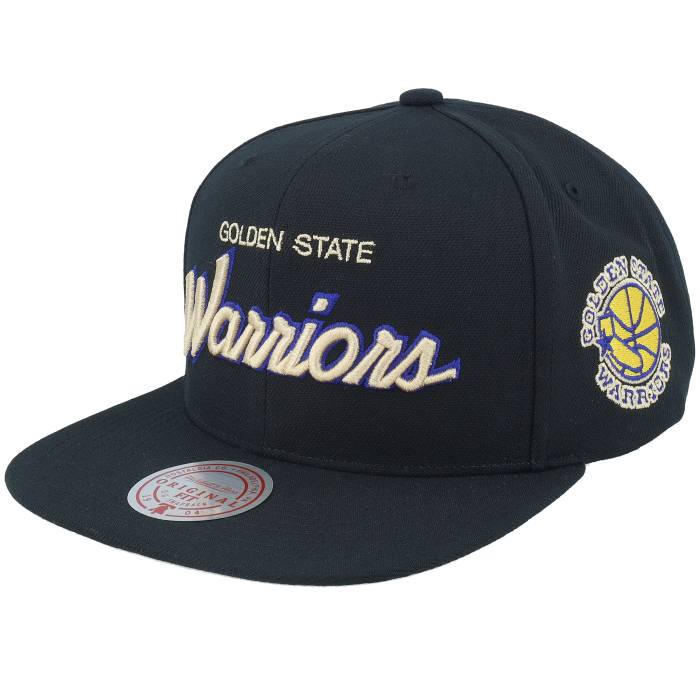 ミッチェル&ネス Mitchell & Ness 【 Golden State Warriors Cream Script Hwc Black Snapback Men Black 】 State スケートボード ウォリアーズ クリーム スクリプト 黒色 ブラック Snapback スナップバック バッグ メン