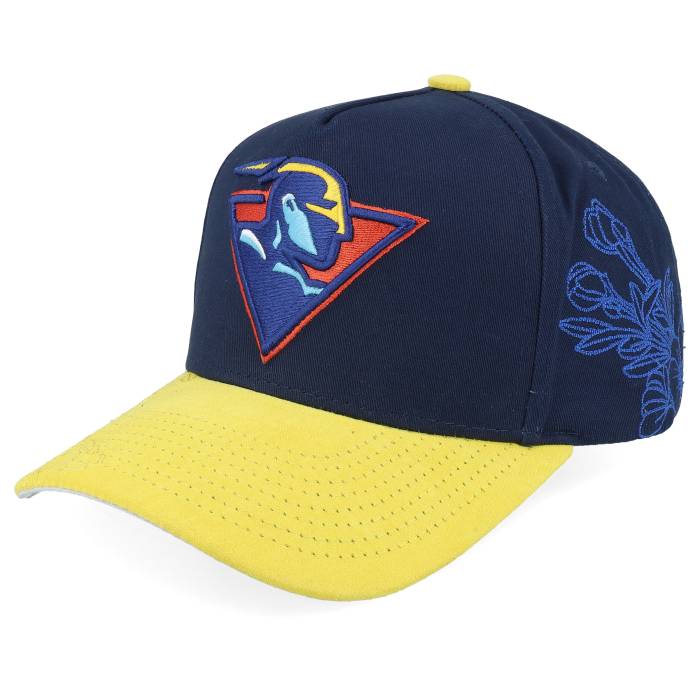 ミッチェル\u0026ネス Mitchell \u0026 Ness 【 Golden State Warriors May Flowers Pro Navy/Yellow A-Frame Adjustable Men Blue 】 State 滑るゲーム盤 ウォリアーズ 労働者階級 メンズ 青味 青み
