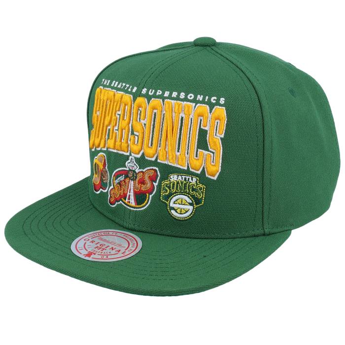 ミッチェル&ネス Mitchell & Ness 【 Seattle Supersonics Champ Stack Green Snapback Men Green 】 シアトル green 緑・グリーン Snapback スナップバック バッグ メンズ green 緑・グリーン｜スニケス