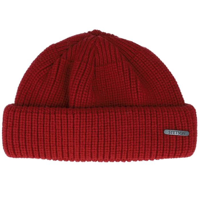 【★百貨店SALE★6/11真夜中2時迄】ステットソン Stetson 【 Beanie Merino Cherry Short Beanie Men Red 】 旗がしら かぶり笠 メンズ Red 赤・赤いこと