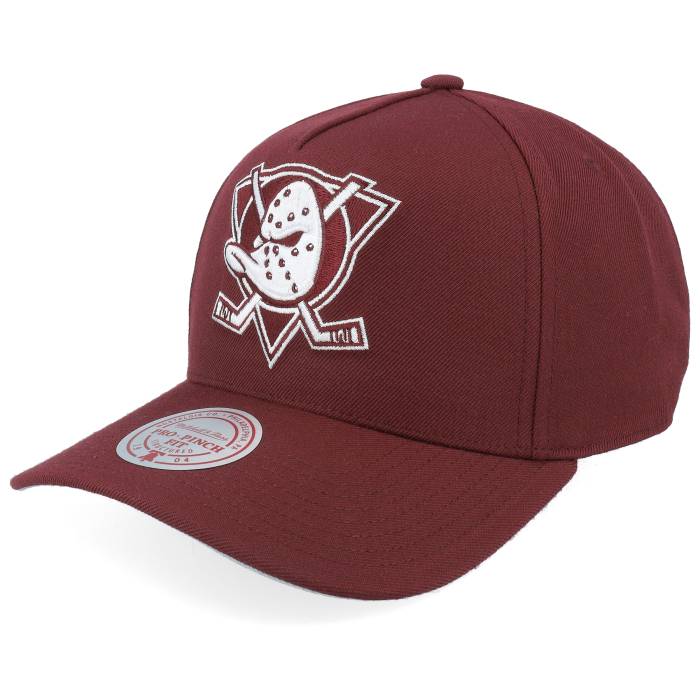 ミッチェル&ネス Mitchell & Ness 【 Anaheim Ducks Fashion Pro Vintage Dark Purple A-Frame Adjustable Men 】 アナハイム ダックス プロ vintage ビンテージ・ヴィンテージ Purple 紫・パープル メンズ｜スニケス