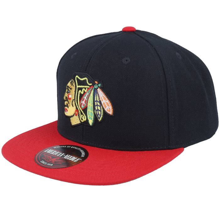 アメリカンニードル American Needle 【 Chicago Blackhawks 400 Series Black/Red Snapback Men Black 】 シカゴ ブラックホークス シリーズ Snapback スナップバック バッグ メンズ 黒色 ブラック