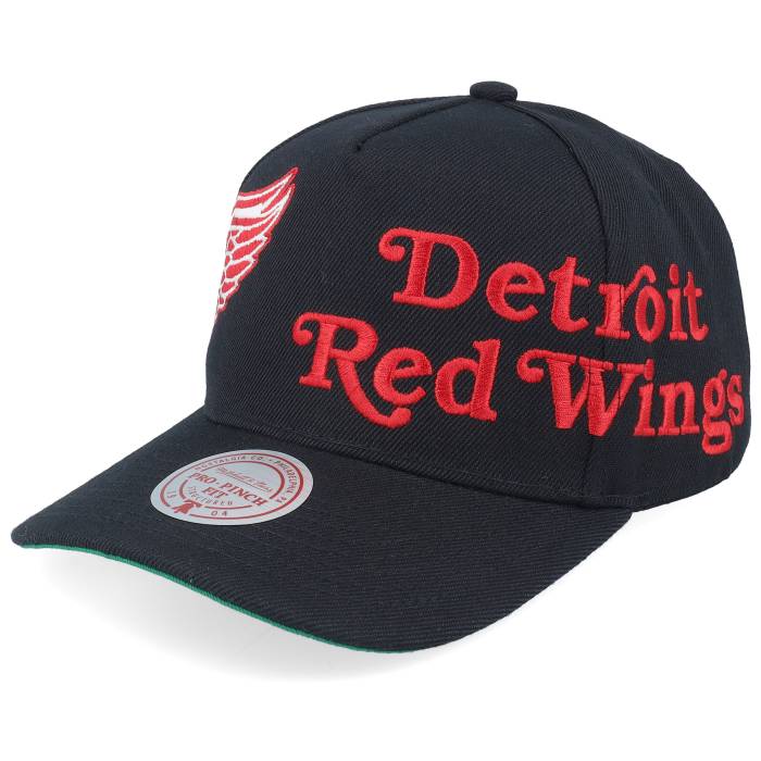 ミッチェル\u0026ネス Mitchell \u0026 Ness 【 Detroit Red Wings Busted Pro Black A-Frame Adjustable Men Black 】 自動車の街 Red 赤・赤いこと 労働者階級 黒いこと 黒いこと メンズ 黒いこと 黒いこと