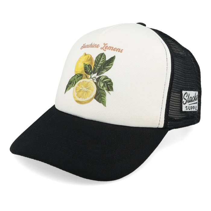 Slacker Supply 【 Sunshine Lemons Foam Black/White Vintage Trucker Men Black / White 】 vintage ビンテージ・ヴィンテージ トラッカー メンズ 黒色 ブラック 白色 ホワイト|スニケス