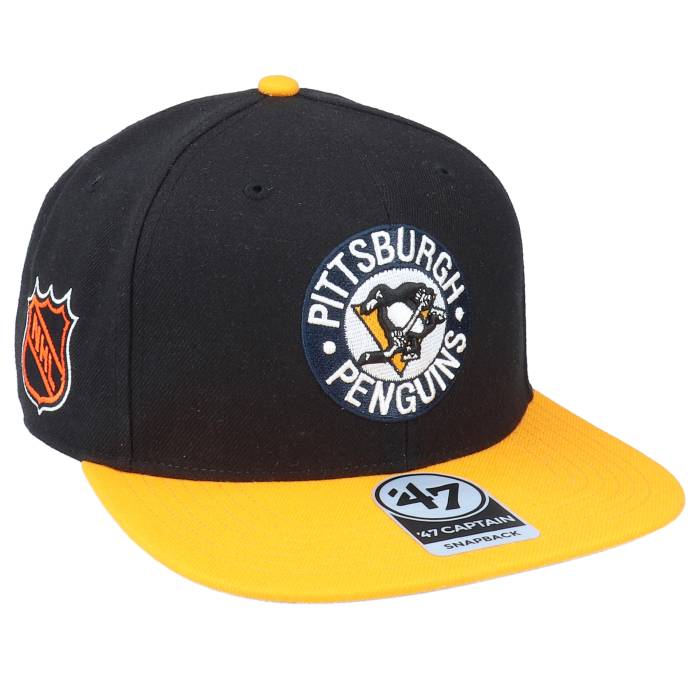 フォーティーセブンブランド 47 Brand 【 Hatstore Exclusive X Pittsburgh Penguins Sure Shot Two Tone Captain Black/Yellow Snapback Men Black 】 ピッツバーグ ペンギンズ Snapback スナップバック バッグ メンズ 黒色 ブ｜スニケス