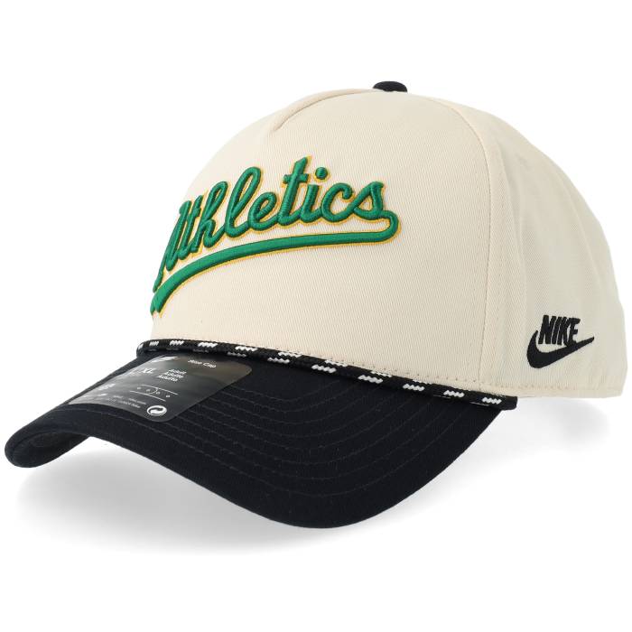 Nike Mlb 【 Oakland Athletics Rise Natural/Black A-Frame Adjustable Men Beige 】 オークランド アスレチックス ライズ メンズ ベージュ