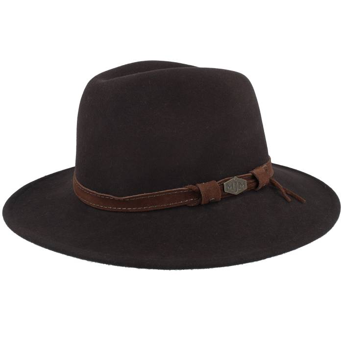 Mjm Hats 【 Levi Woolfelt Wr Crush. Dark Brown Fedora Men Brown 】 茶色 ブラウン メンズ 茶色 ブラウン