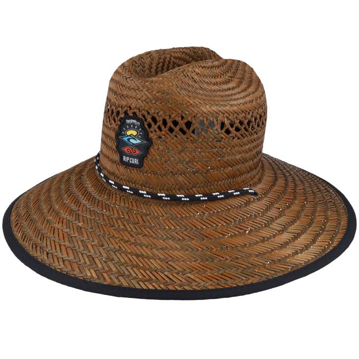 リップカール Rip Curl 【 Logo Brown Straw Hat Men Brown 】 ロゴ 茶色 ブラウン メンズ 茶色 ブラウン｜スニケス