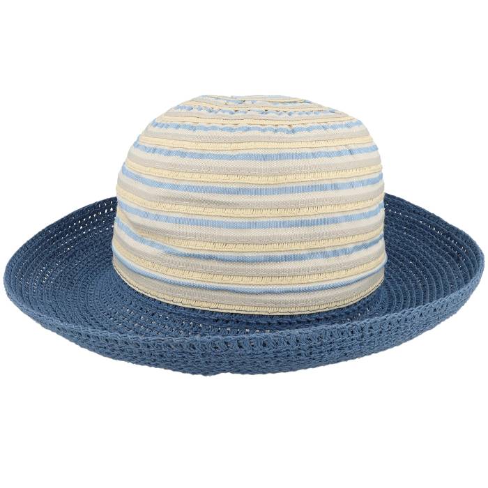 Seeberger 【 Material Mix Bolero Platinum Straw Hat Women Blue / Beige 】 Platinum プラチナム レディース 青味 青み ベージュ